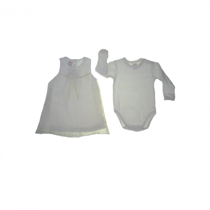Set 2 piese rochie si body pentru fete Mini Junior 90-50A-74-cm, Alb [4]