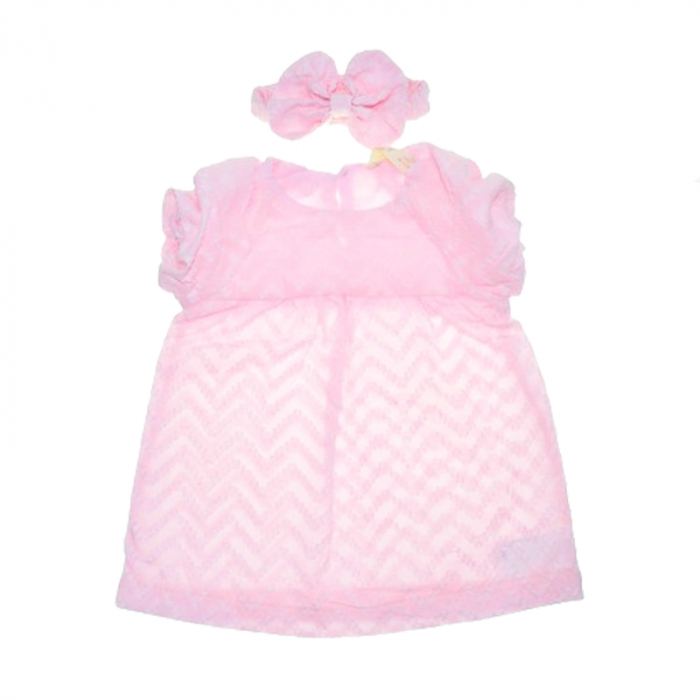 Set 2 piese rochita si bentita pentru fete Mini Junior COMP-242064-1, Roz [1]