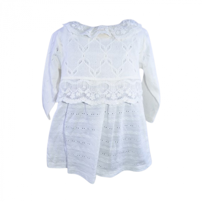 Set 2 piese rochita si bolero pentru fete, Mini Junior 20330A, Alb [2]