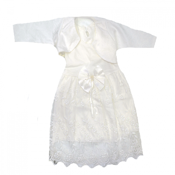 Set 2 piese rochita si bolero pentru fete Mini Junior BBW-5-68, Alb [1]