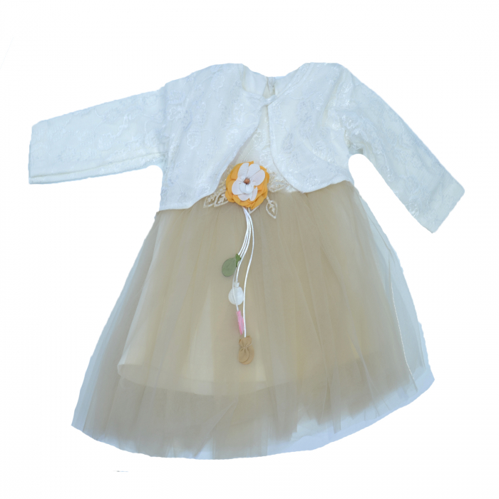 Set 2 piese rochita si bolero pentru fete Mini Junior BBW-9-68, Alb [1]
