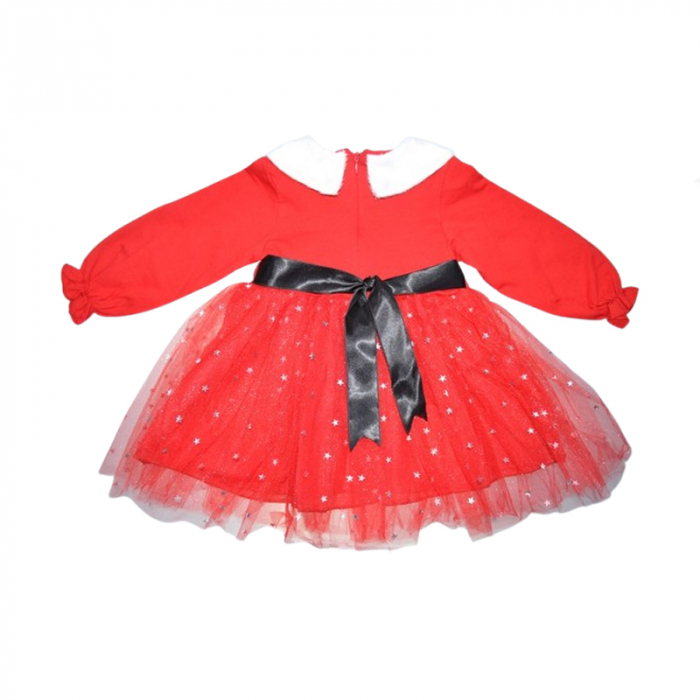 Set 2 piese rochita si caciula pentru fete Mini Junior RCH-60040, Rosu [2]