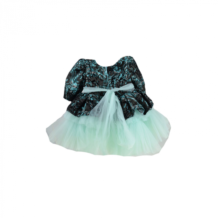 Set 2 piese rochita si turban pentru fete Mini Junior 62BV-62-1-3-luni, Multicolor [3]