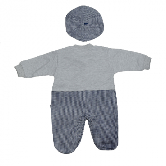 Set 2 piese salopeta cu maneca lunga si basca pentru baieti Gaye Bebe 2176G, Gri [2]