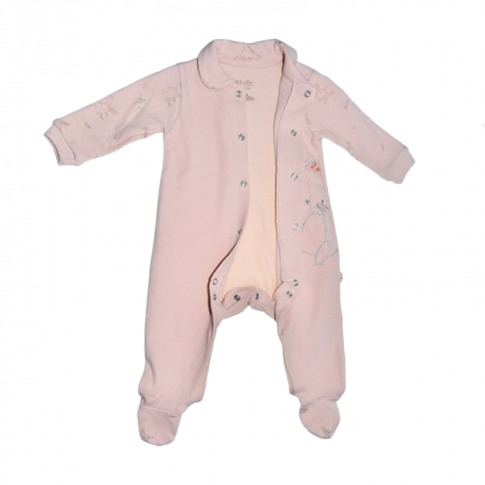 Set 2 piese salopeta cu maneca lunga si bentita pentru fete Mini Junior SETMJ-9, Roz [4]