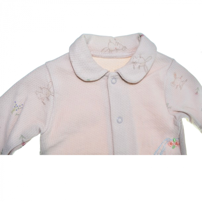 Set 2 piese salopeta cu maneca lunga si bentita pentru fete Mini Junior SETMJ-9, Roz [2]