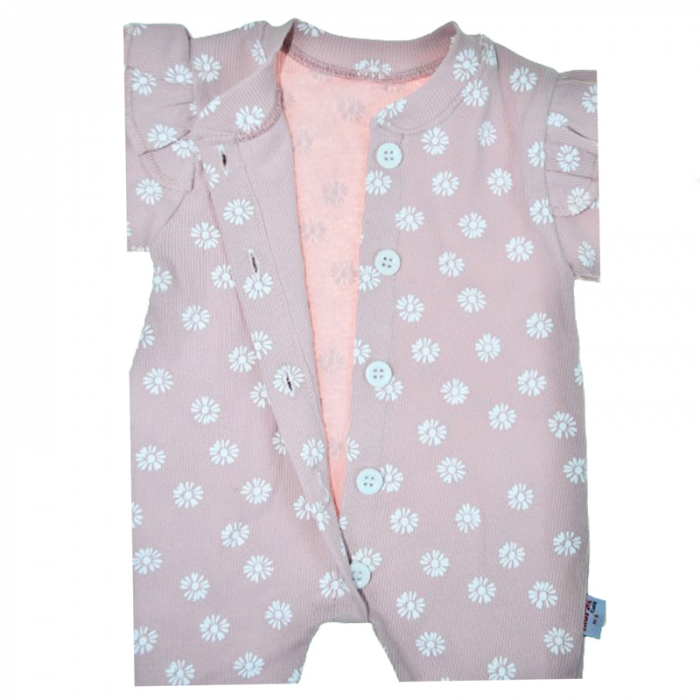 Set 2 piese salopeta cu maneca lunga si bentita pentru fete Mini Junior SLP-MJ1, Roz [4]