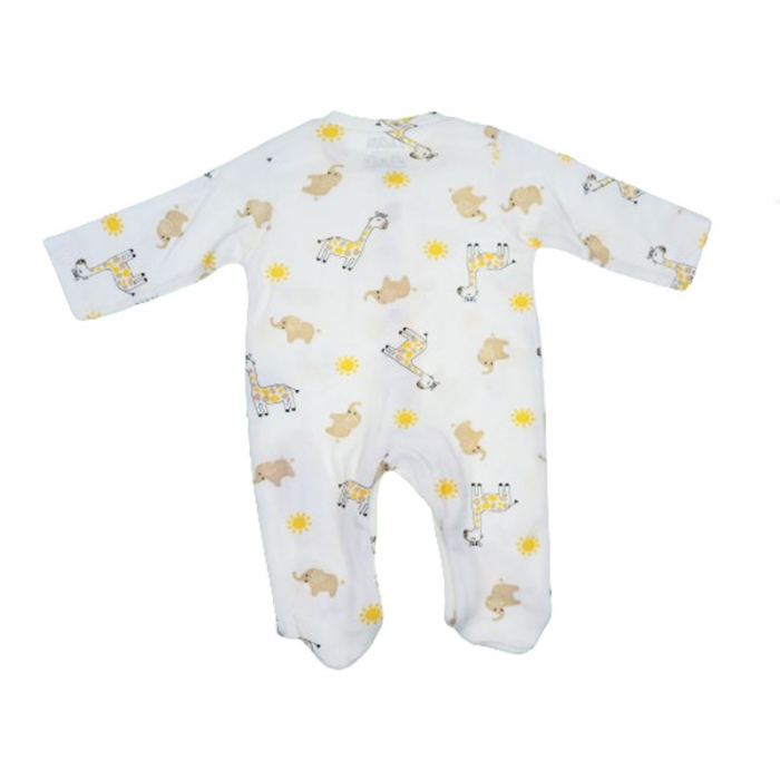 Salopeta cu maneca lunga pentru copii, cu animale, Mini Junior SLPA1408AF, Crem [2]