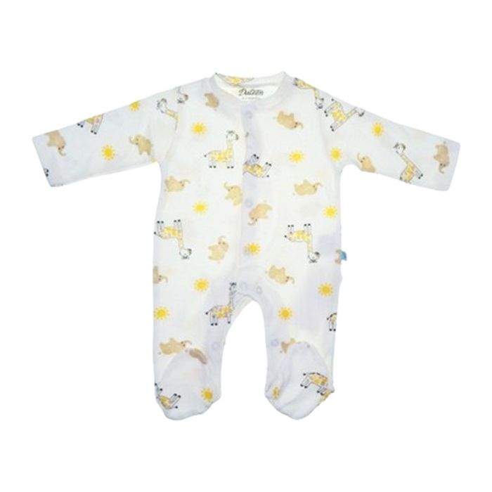 Salopeta cu maneca lunga pentru copii, cu animale, Mini Junior SLPA1408AF, Crem [1]