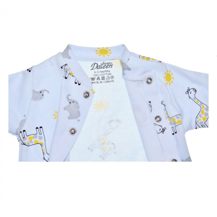 Salopeta cu maneca lunga pentru baieti, cu animale, Mini Junior SLPA1408A, Albastru [3]
