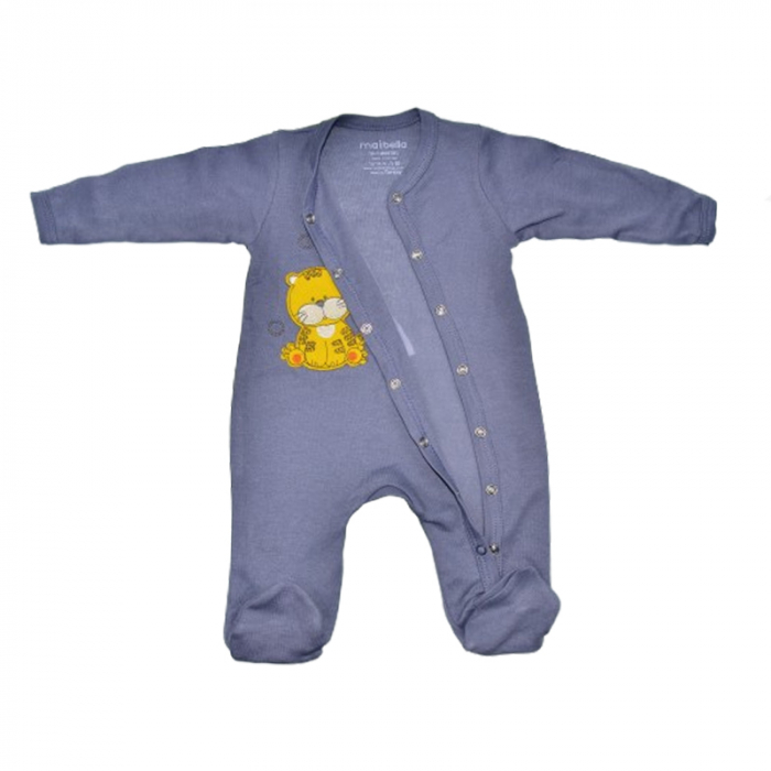 Set 2 piese salopeta cu maneca lunga si caciula pentru baieti Mini Junior SETMJ-1, Albastru [2]