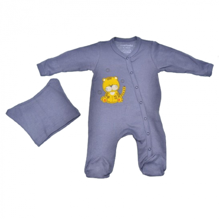 Set 2 piese salopeta cu maneca lunga si caciula pentru baieti Mini Junior SETMJ-1, Albastru [1]
