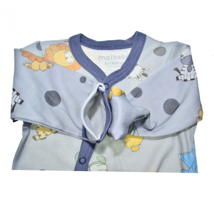 Set 2 piese salopeta cu maneca lunga si caciula pentru baieti Mini Junior SETMJ-4, Albastru [4]