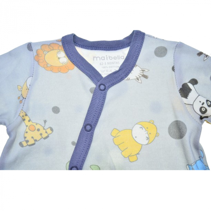 Set 2 piese salopeta cu maneca lunga si caciula pentru baieti Mini Junior SETMJ-4, Albastru [2]