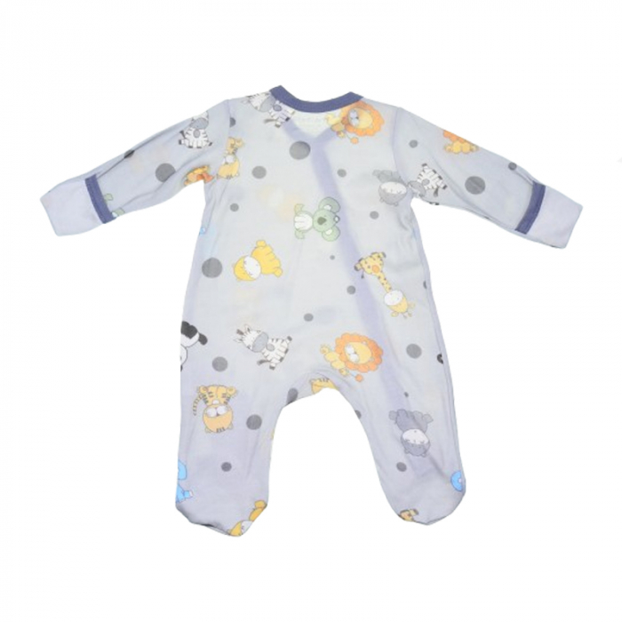 Set 2 piese salopeta cu maneca lunga si caciula pentru baieti Mini Junior SETMJ-4, Albastru [5]