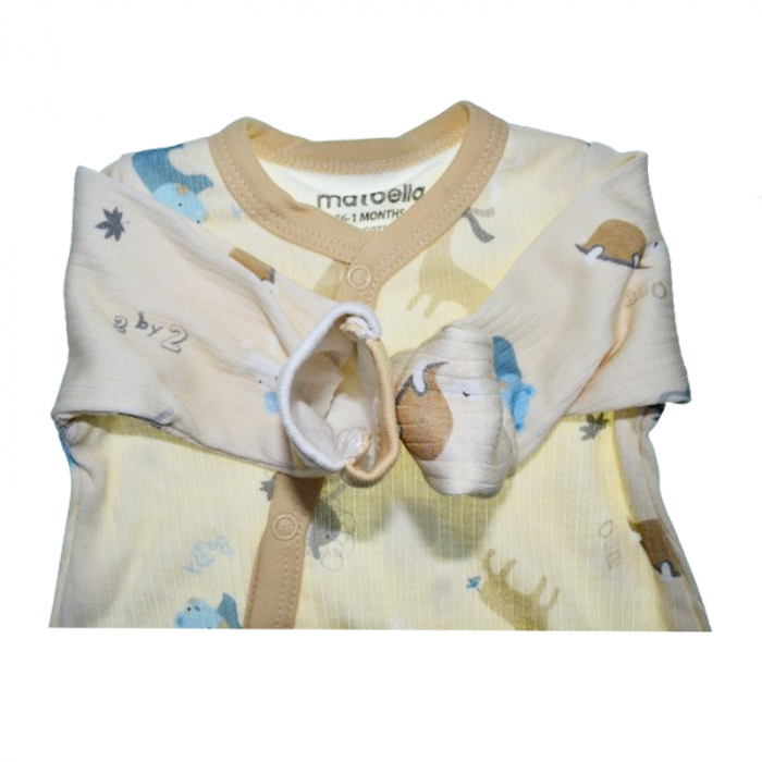 Set 2 piese salopeta cu maneca lunga si caciula pentru baieti Mini Junior SETMJ-7, Galben [2]