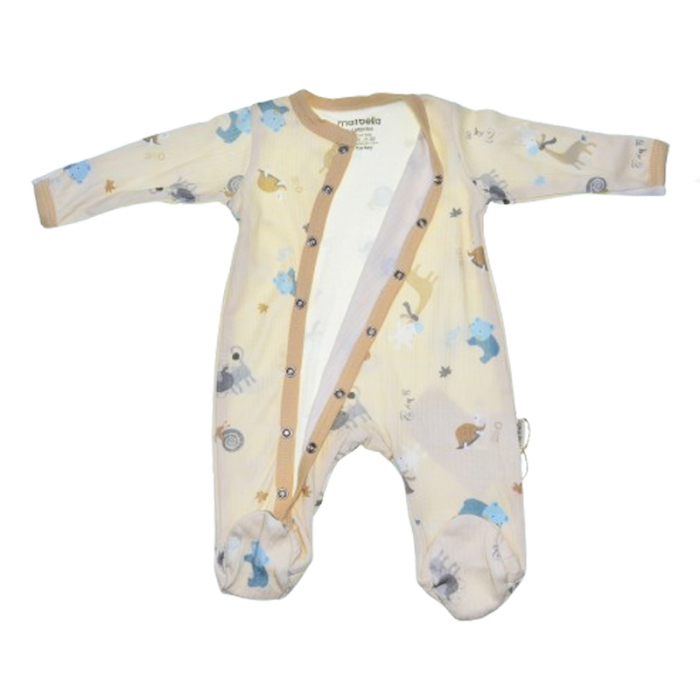 Set 2 piese salopeta cu maneca lunga si caciula pentru baieti Mini Junior SETMJ-7, Galben [4]