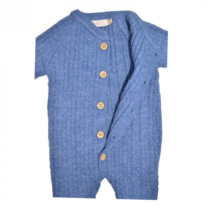 Set 2 piese salopeta cu maneca lunga si caciula pentru baieti Mini Junior SLP-MJ4102, Albastru [3]