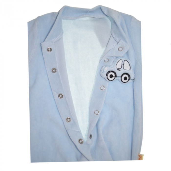 Set 2 piese salopeta cu maneca lunga si caciula pentru baieti Mini Junior SLP-MJ6, Albastru [3]