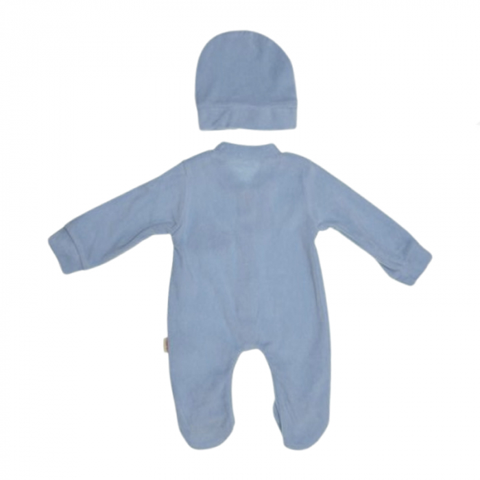 Set 2 piese salopeta cu maneca lunga si caciula pentru baieti Mini Junior SLP-MJ6, Albastru [2]