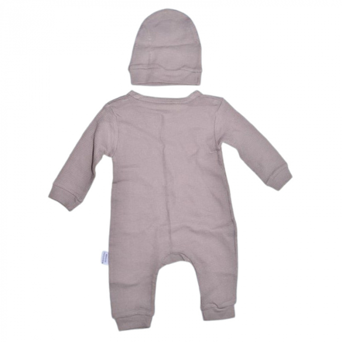 Set 2 piese salopeta cu maneca lunga si caciula, pentru copii, Mini Junior 8247G, Gri [4]