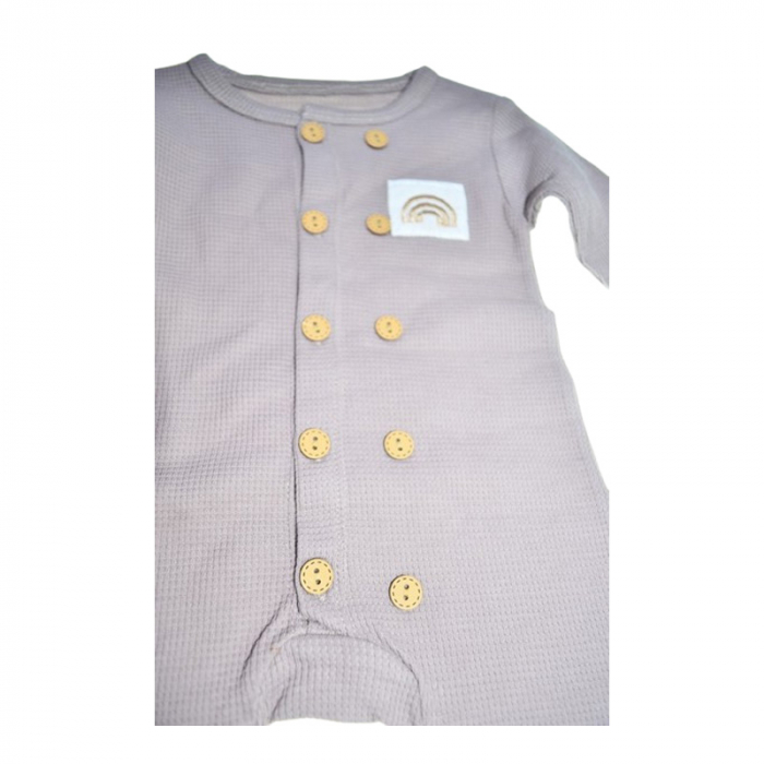 Set 2 piese salopeta cu maneca lunga si caciula, pentru copii, Mini Junior 8247G, Gri [3]