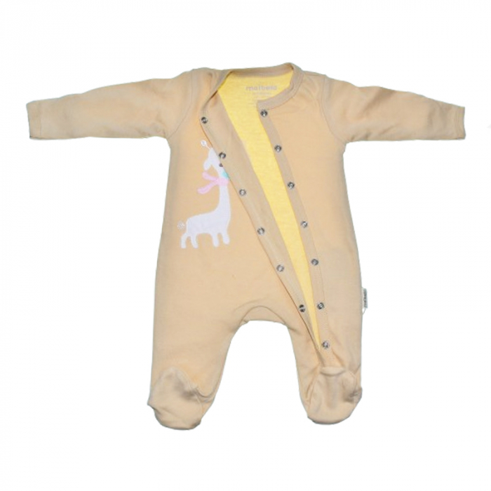 Set 2 piese salopeta cu maneca lunga si caciula pentru copii Mini Junior SETMJ-8, Bej [5]