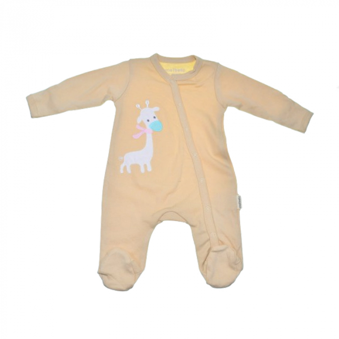 Set 2 piese salopeta cu maneca lunga si caciula pentru copii Mini Junior SETMJ-8, Bej [2]