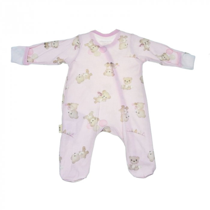 Set 2 piese salopeta cu maneca lunga si caciula pentru fete Mini Junior SETMJ-5, Roz [4]