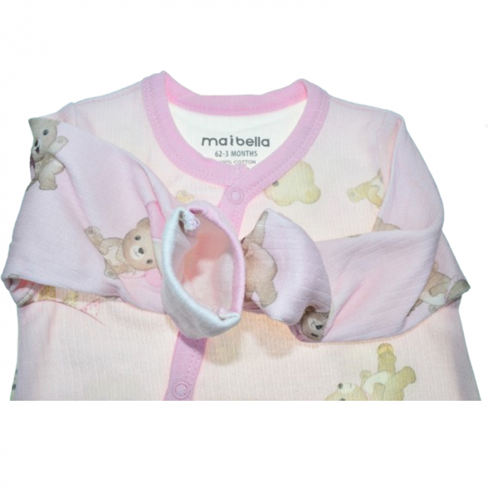Set 2 piese salopeta cu maneca lunga si caciula pentru fete Mini Junior SETMJ-5, Roz [3]