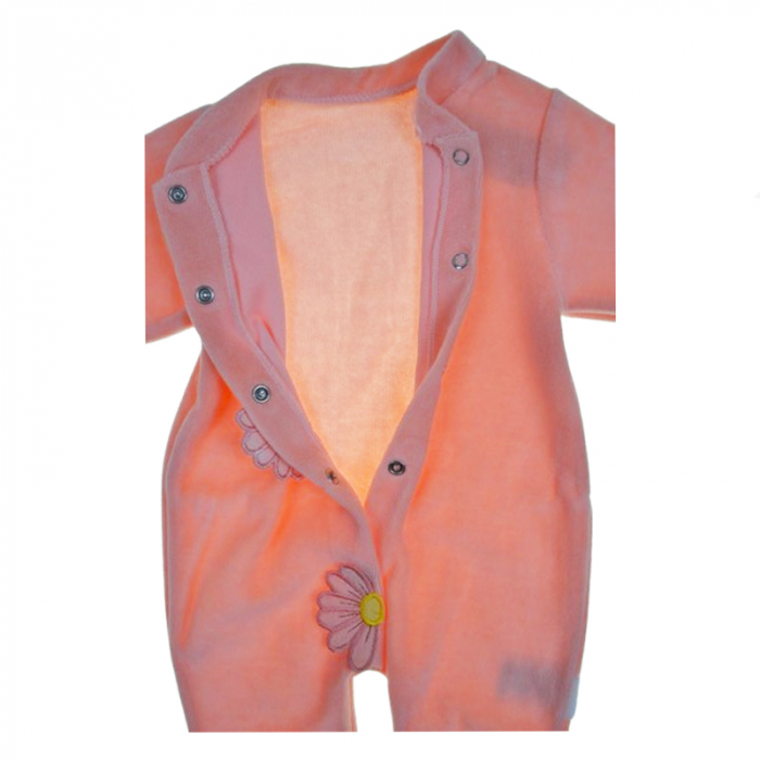 Set 2 piese salopeta cu maneca lunga si caciula pentru fete Mini Junior SLP-MJ10, Coral [2]