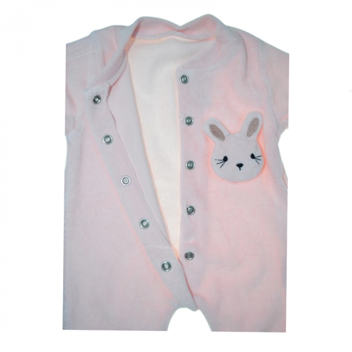Set 2 piese salopeta cu maneca lunga si caciula pentru fete Mini Junior SLP-MJ7, Roz [2]
