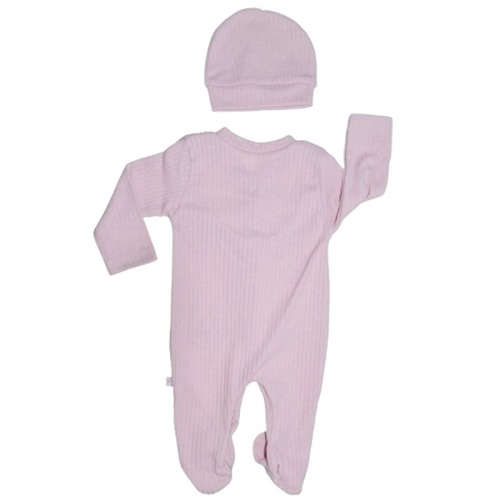 Set 2 piese salopeta cu maneca lunga si caciula pentru fete Minijunior MJ0105-77-56, Roz [2]