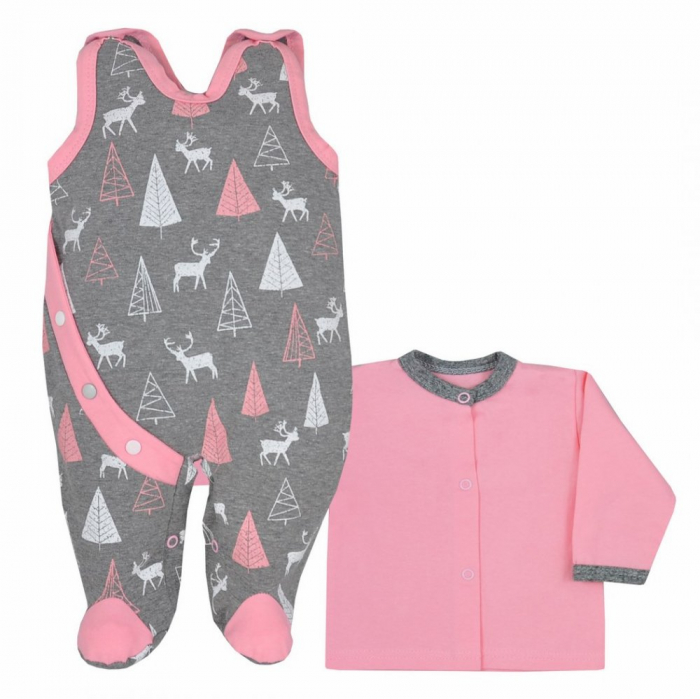 Set 2 piese salopeta si bluza pentru fete Koala Jelonek 05-276G1-68, Gri [2]