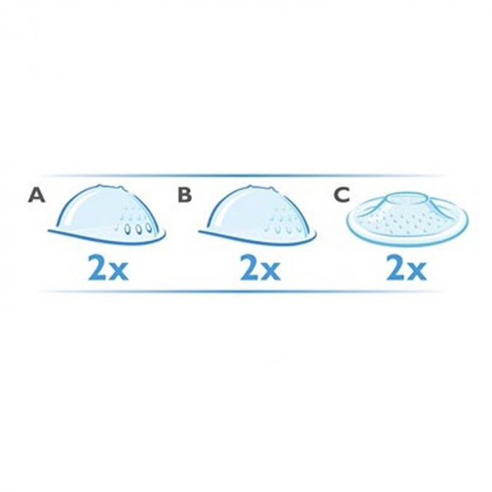 Set 6 piese colectori si protectoare pentru mameloane Nuk 252067, Transparent [4]