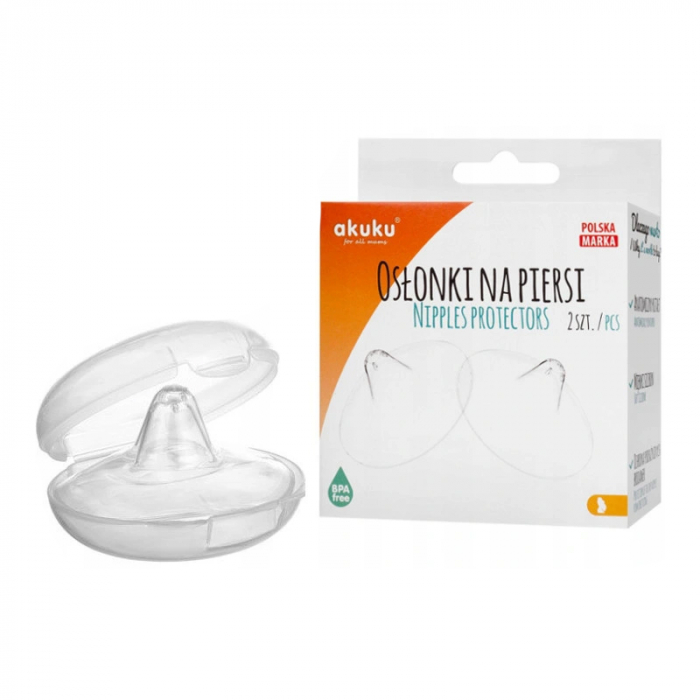 Set 2 protectii din silicon pentru mameloane Akuku A0249, Transparent [3]