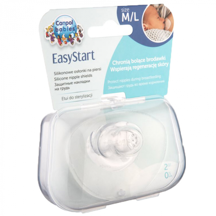 Set 2 protectii din silicon pentru mameloane M/L Canpol Babies 18/603, Transparent [2]