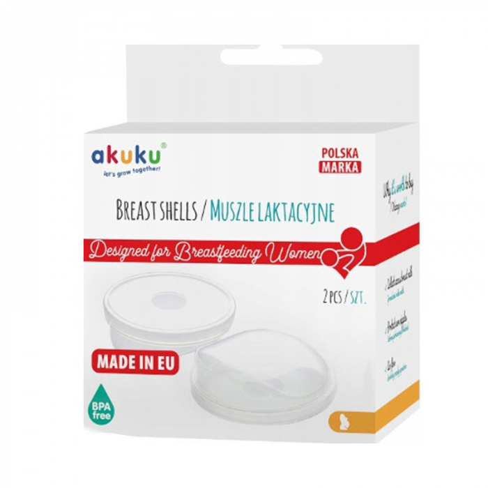 Set 2 cupe pentru sani impotriva iritarii mameloanelor Akuku A0248, Transparent [2]