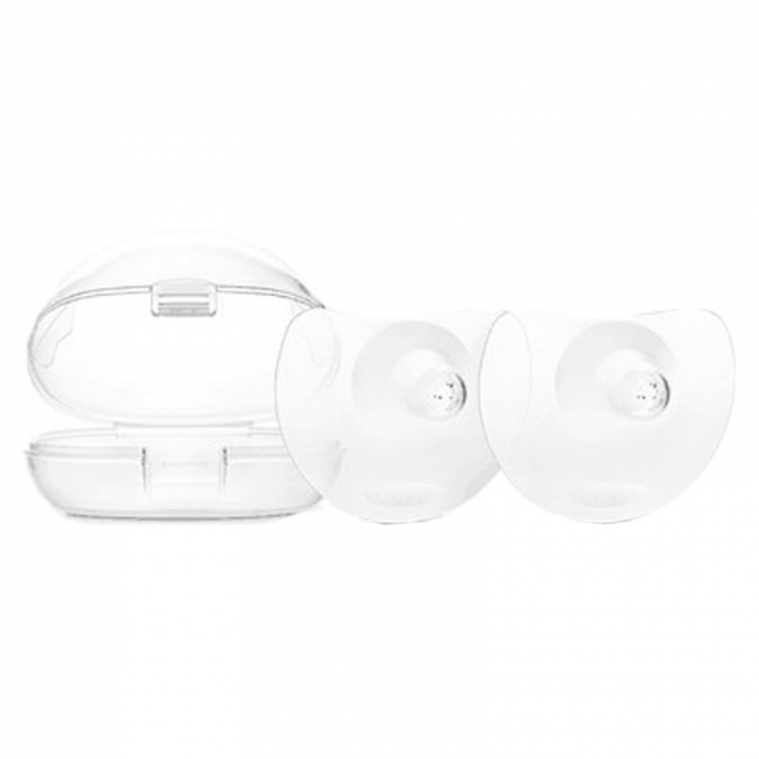 Set 2 protectii din silicon pentru mameloane Size 2, 24 mm Lansinoh 230444, Transparent [1]
