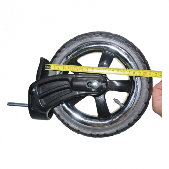 Roata față, cu osie, pentru carucior BabyActive RT1706-3, Negru [2]