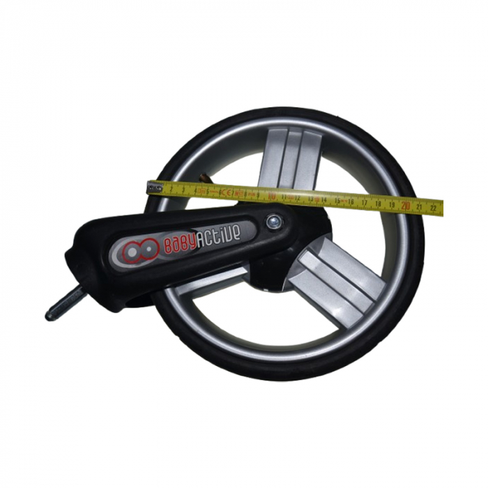 Roata față, cu osie, pentru carucior BabyActive RT1706-4, Negru [2]