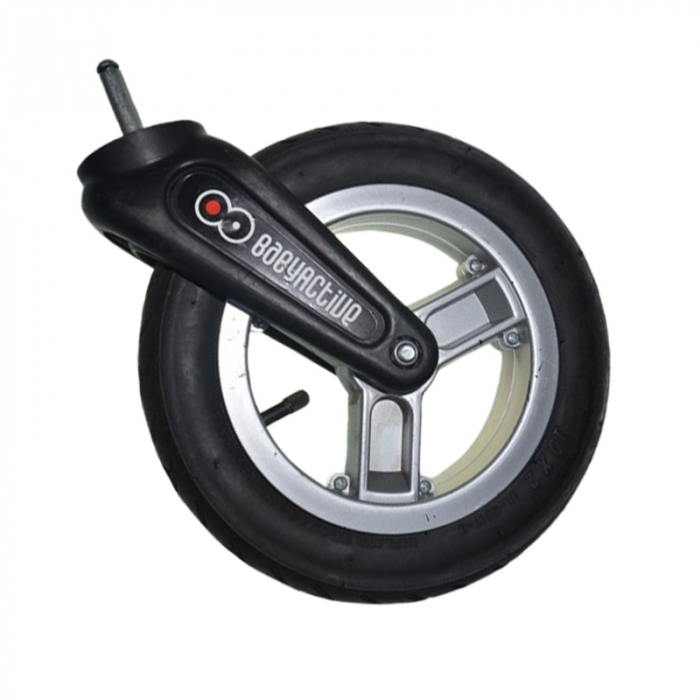 Set 2 roti față, cu osie, pentru carucior BabyActive RT1706, Negru [1]