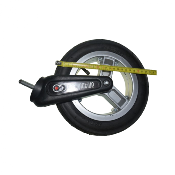 Set 2 roti față, cu osie, pentru carucior BabyActive RT1706, Negru [2]