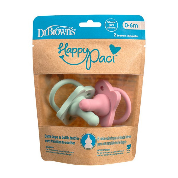Set 2 suzeta din silicon, Dr. Brown's Happy Paci 317440, Multicolor [2]