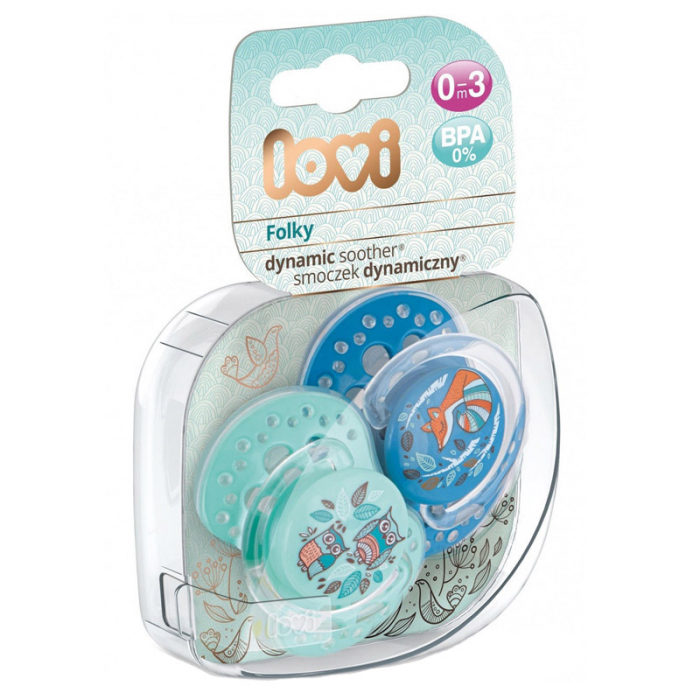 Set 2 suzete dinamice din silicon 0-3 luni Lovi Folky 22/841B [3]