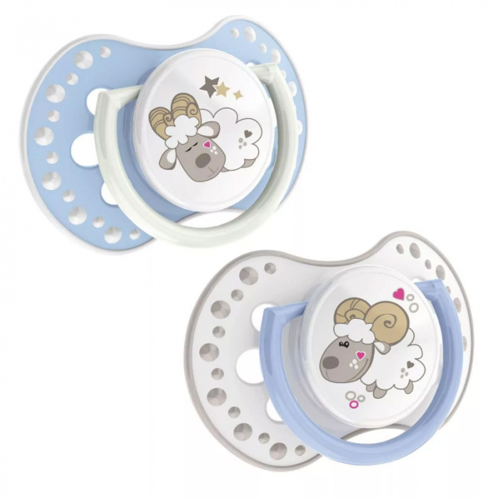 Set 2 suzete dinamice din silicon 6-18 luni Lovi Night & Day 22/811 [1]