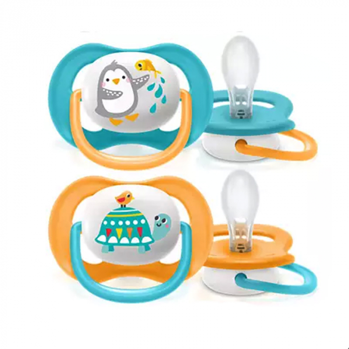 Set 2 suzete ortodontice din silicon Philips Avent Ultra Air Happy SCF080/07, Multicolor [2]