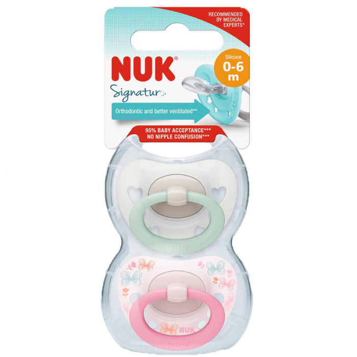 Set 2 suzete ortodontice din silicon Nuk Signature 730638, Roz [5]
