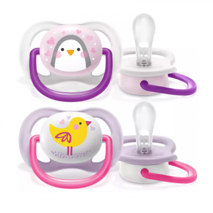 Set 2 suzete ortodontice din silicon 0-6 luni Philips Avent Ultra Air Animals SCF080/06 [3]