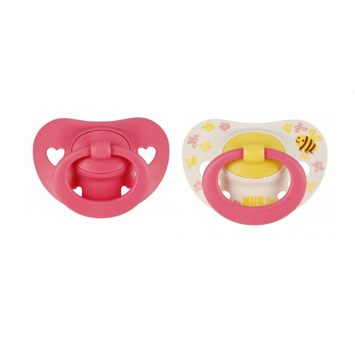 Set 2 suzete ortodontice din silicon 18-36 luni Nuk Signature 10739696R, Roz [1]